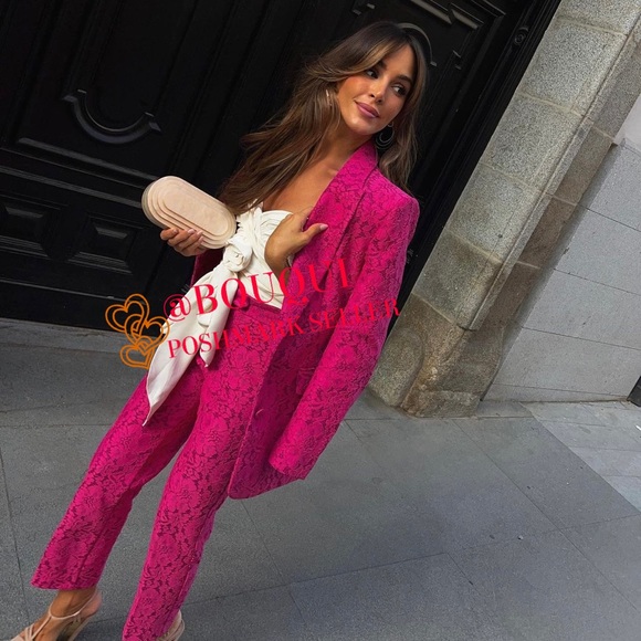BLOGGERS FAV ZARA HIGH WAISTED PINK LACE PANTS - Picture 5 of 8